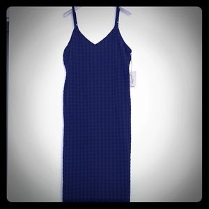 dark blue and black checkered dress